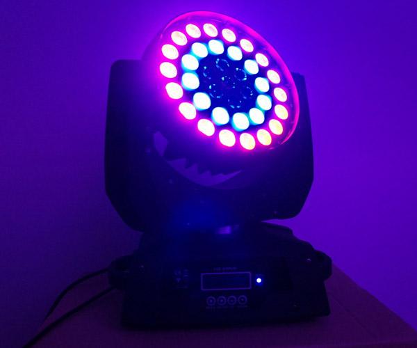 Party light 37 * 9 W RGBWA Led Wash Moving Head DJ Entertainment Light IP20