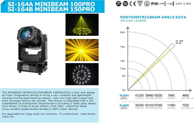 2017 new design 100W/150W lamp mini beam moving head light